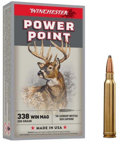 Winchester 338 winchester magnum power point 200gr