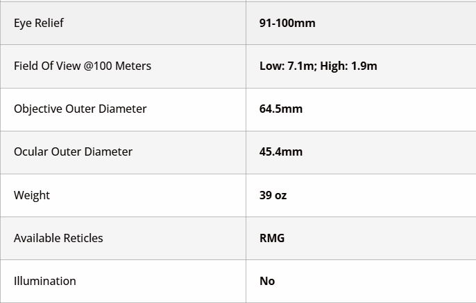 ZEROTECH Vengeance 5-25x56mm RMG
