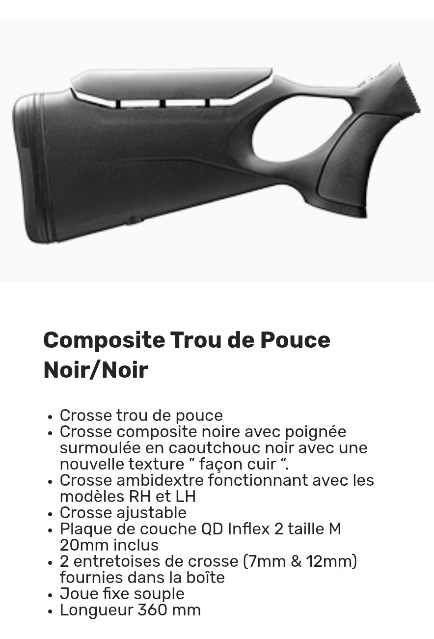 Browning crosse trou de pouce composite pour bar et maral 4x