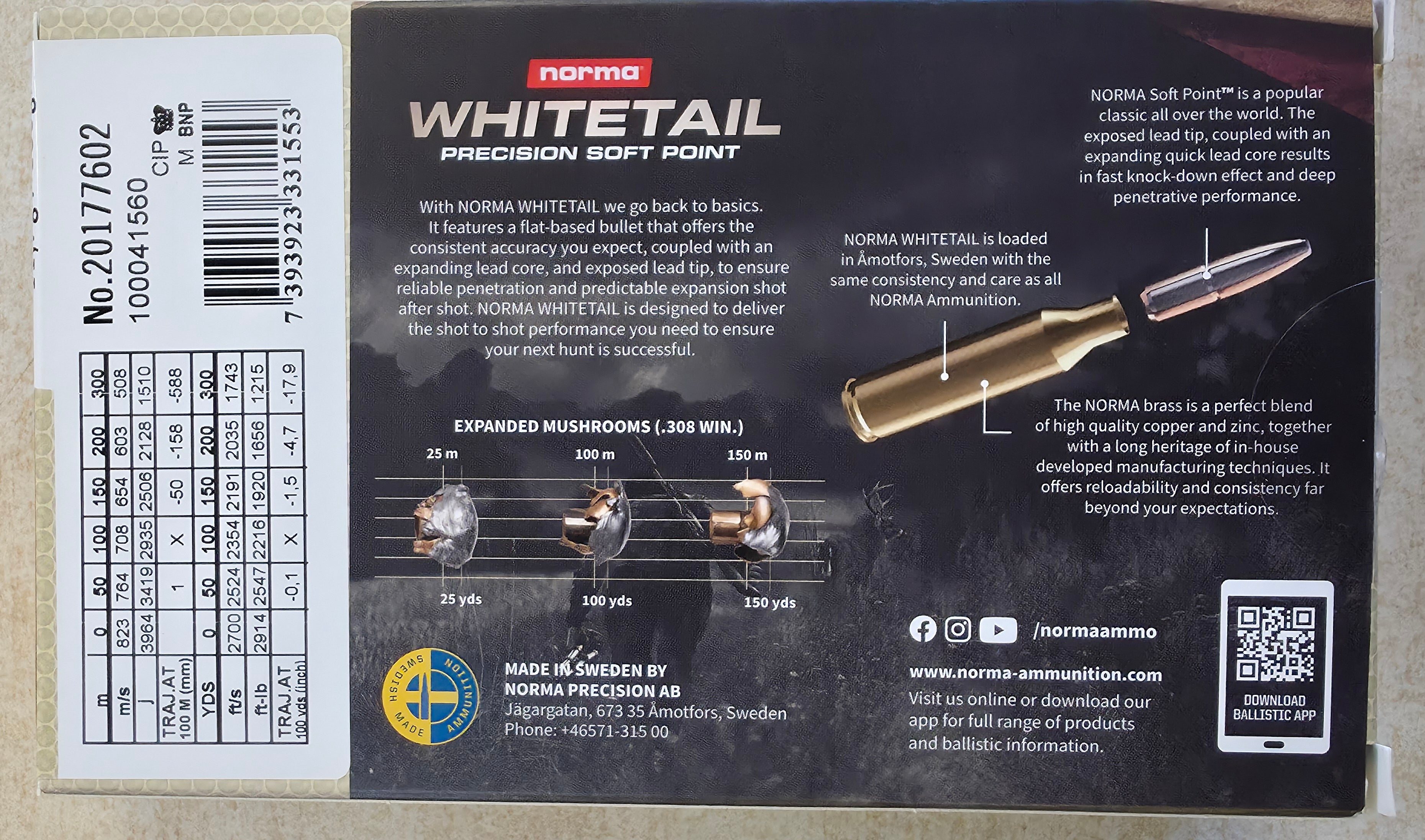 NORMA 30.06 WHITETAIL 180GR