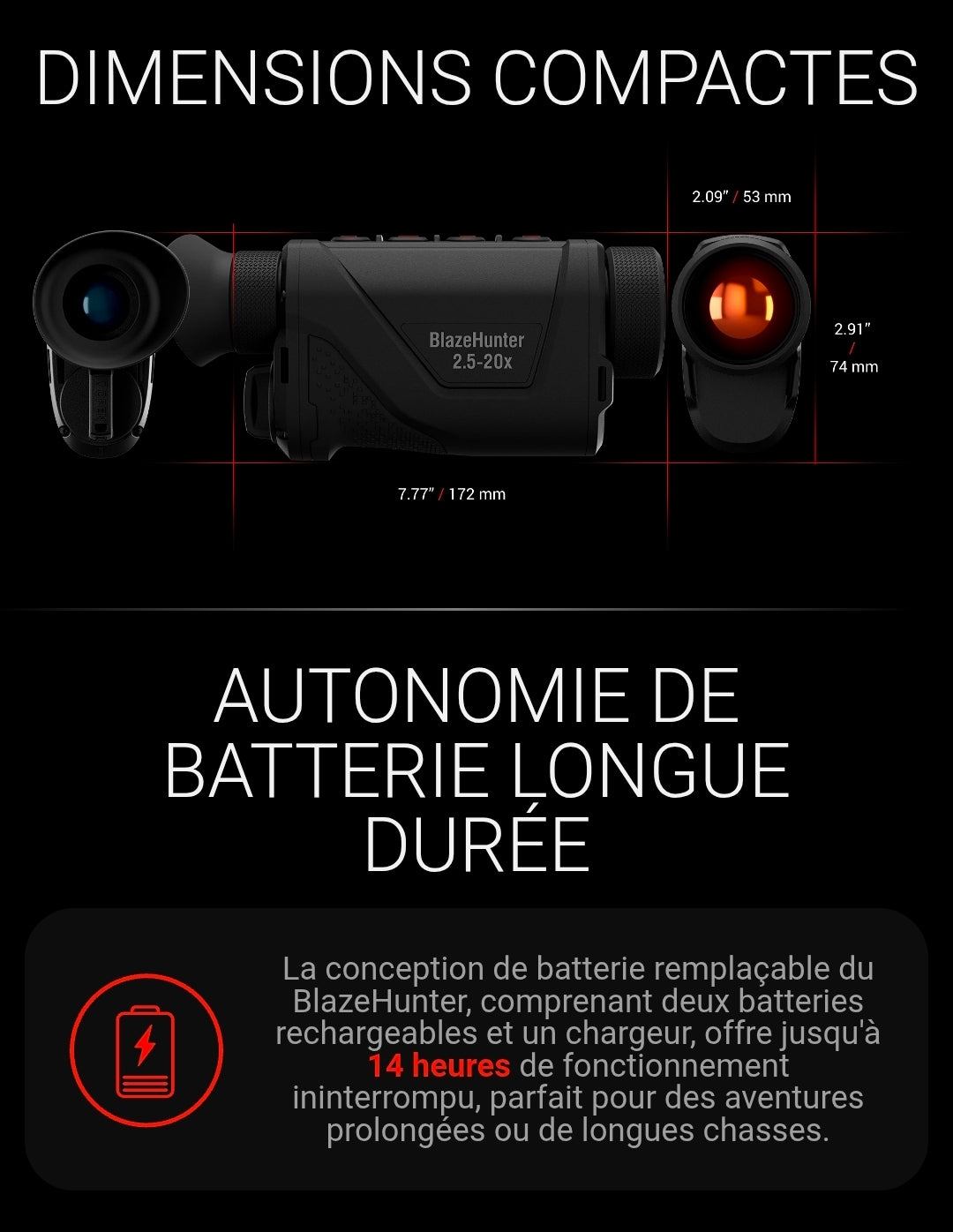 ATN BlazeHunter 635
Monoculaire thermique