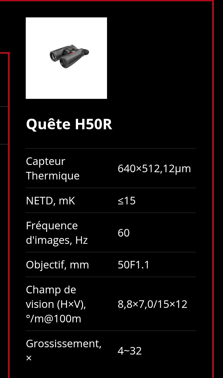 Jumelles thermiques Quest H50R Nocpix