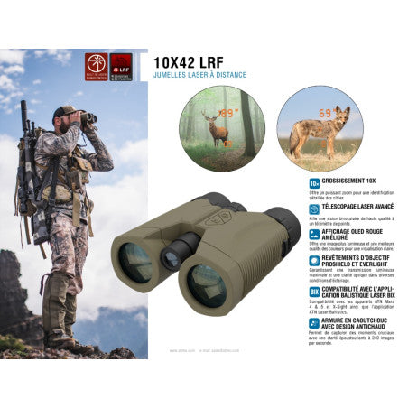 ATN jumelle binox 10x42 LRF 3000 atn télémétrique Laser Rangefinder